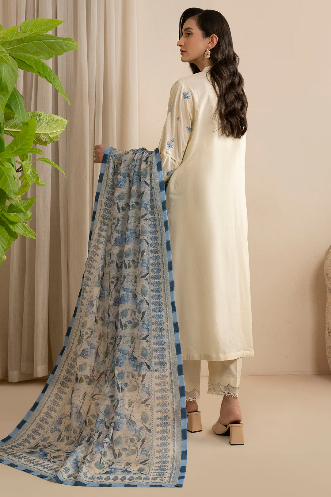 Embroidered Shirt Shalwar Dupatta - 0465 - Image 9