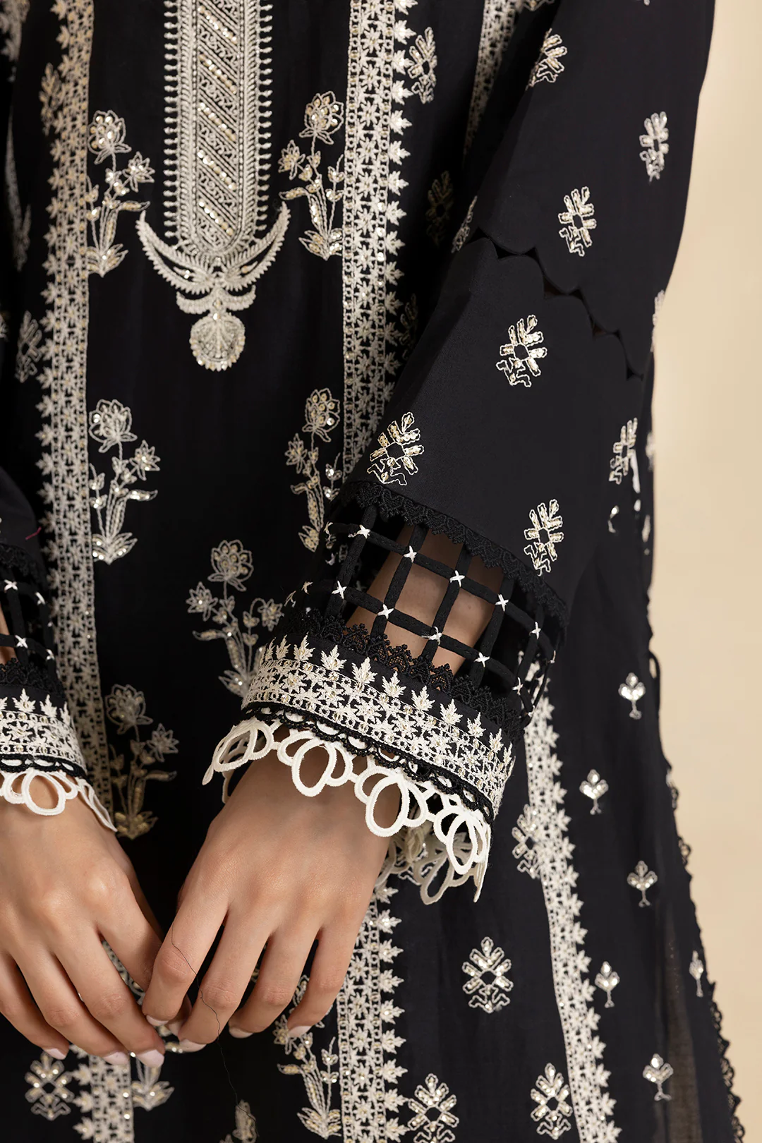 Embroidered Shirt Shalwar Dupatta - 0466 - Image 6