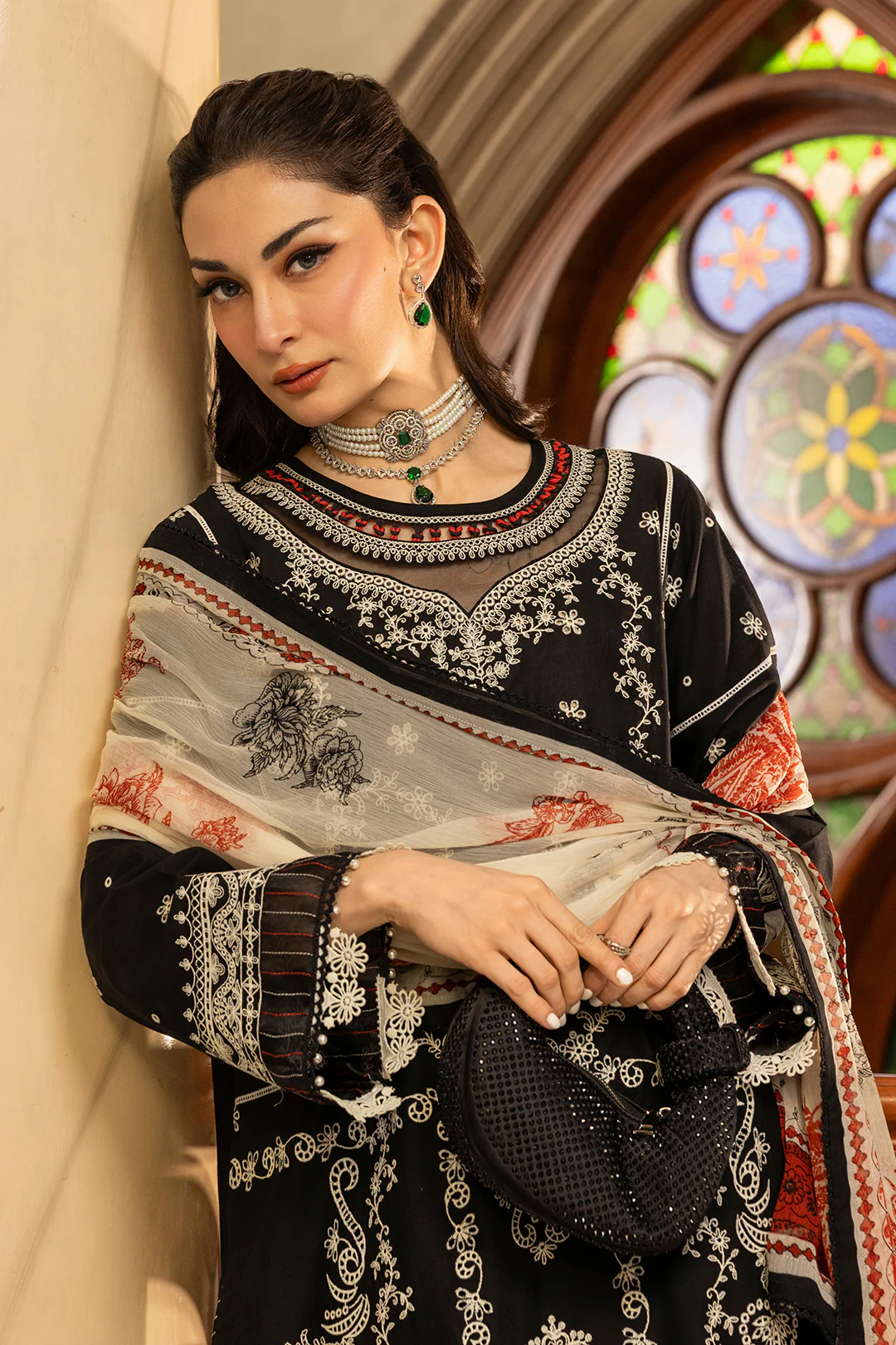 Embroidered Shirt Shalwar Dupatta - 0468 - Image 2