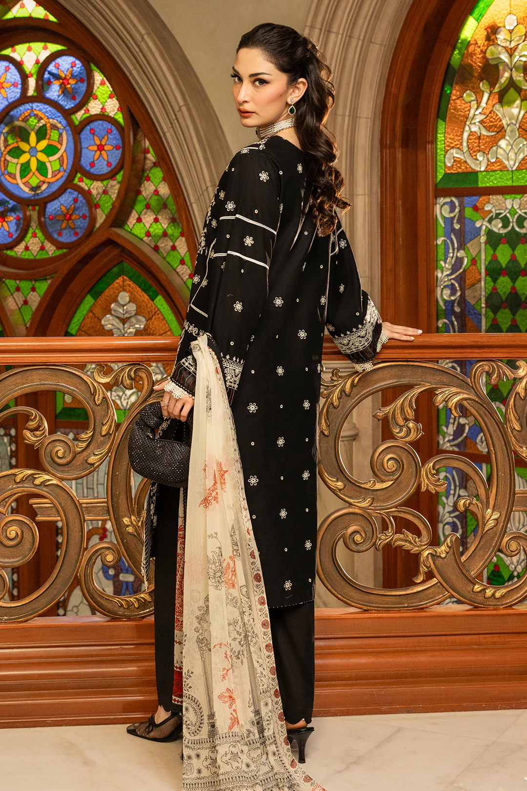 Embroidered Shirt Shalwar Dupatta - 0468 - Image 7