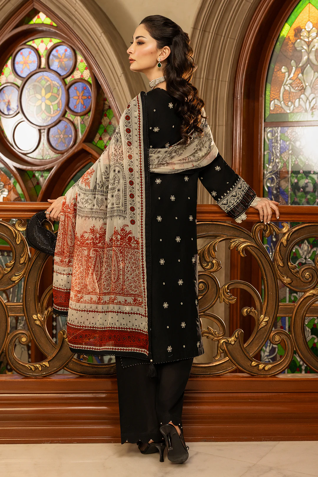 Embroidered Shirt Shalwar Dupatta - 0468 - Image 8