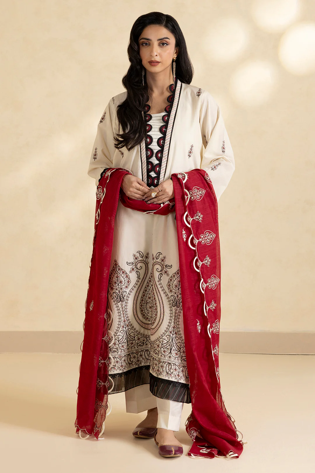 Embroidered Shirt Shalwar Dupatta - 0470 - Image 4