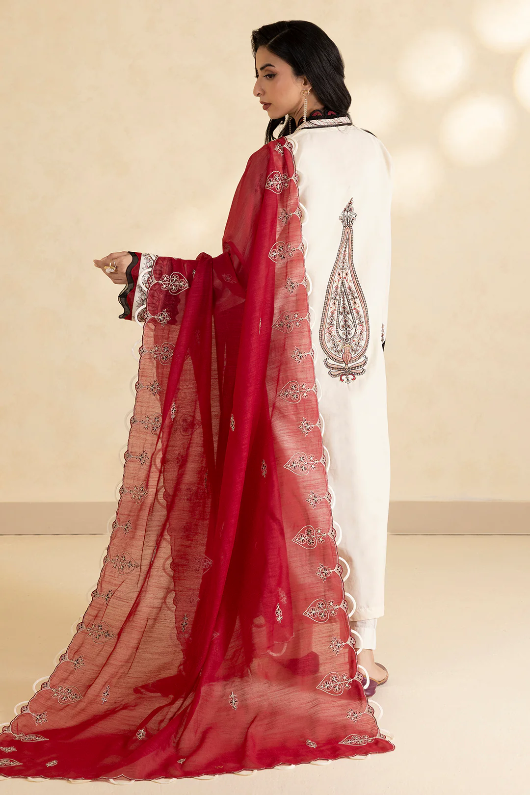 Embroidered Shirt Shalwar Dupatta - 0470 - Image 9