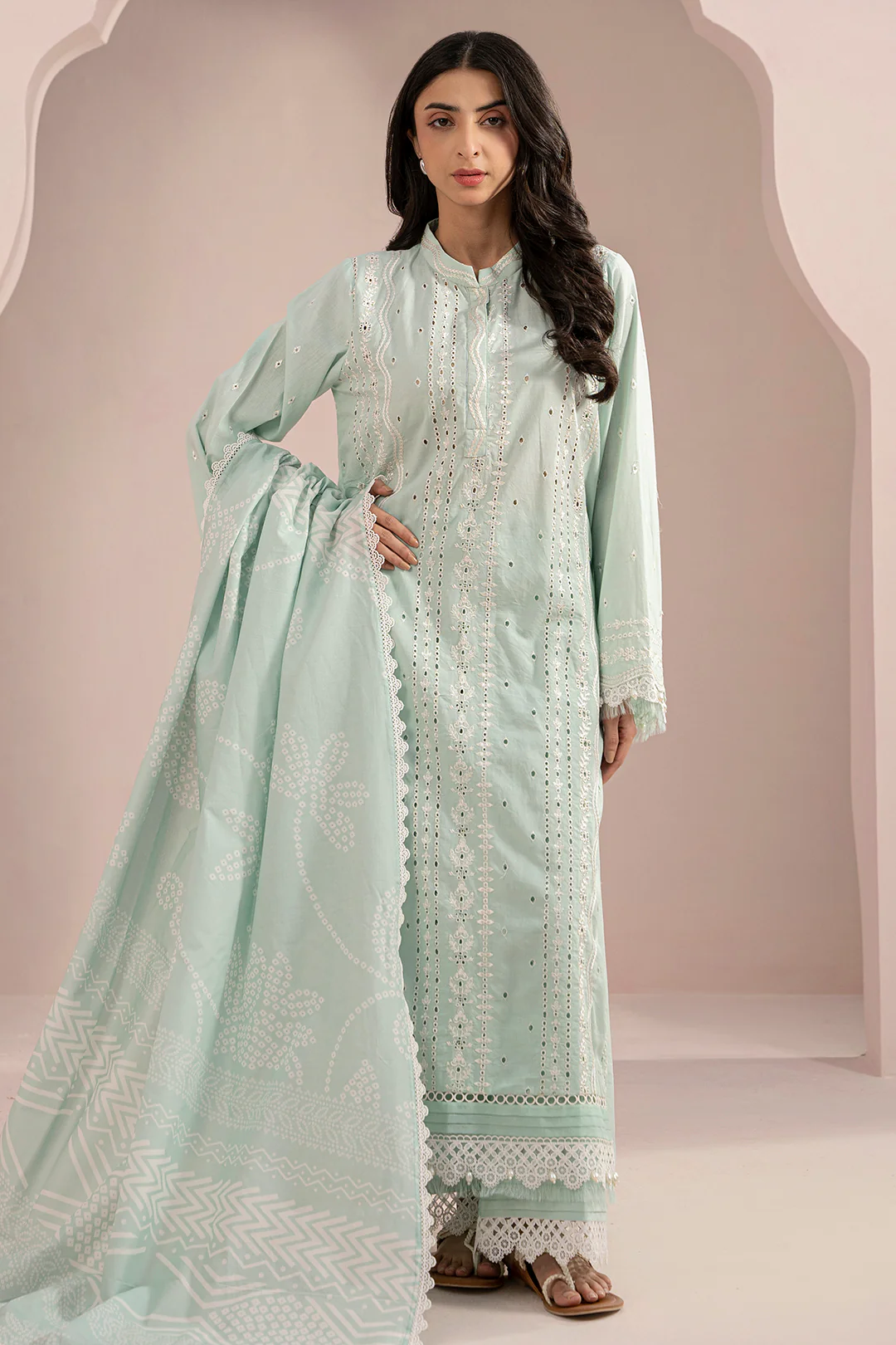 Embroidered Shirt Shalwar Dupatta - 0471 - Image 2
