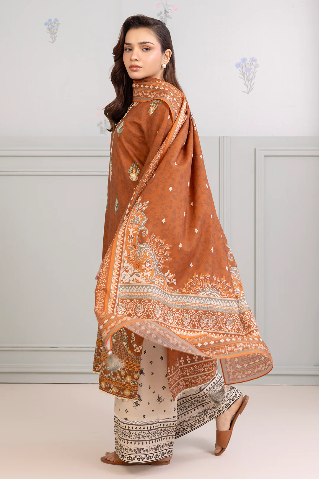 Embroidered Shirt Shalwar Dupatta - 0522 - Image 5