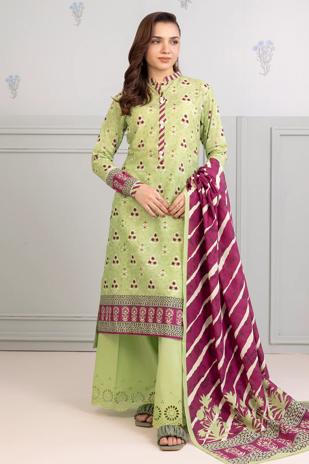 Embroidered Shirt Shalwar Dupatta - 0523