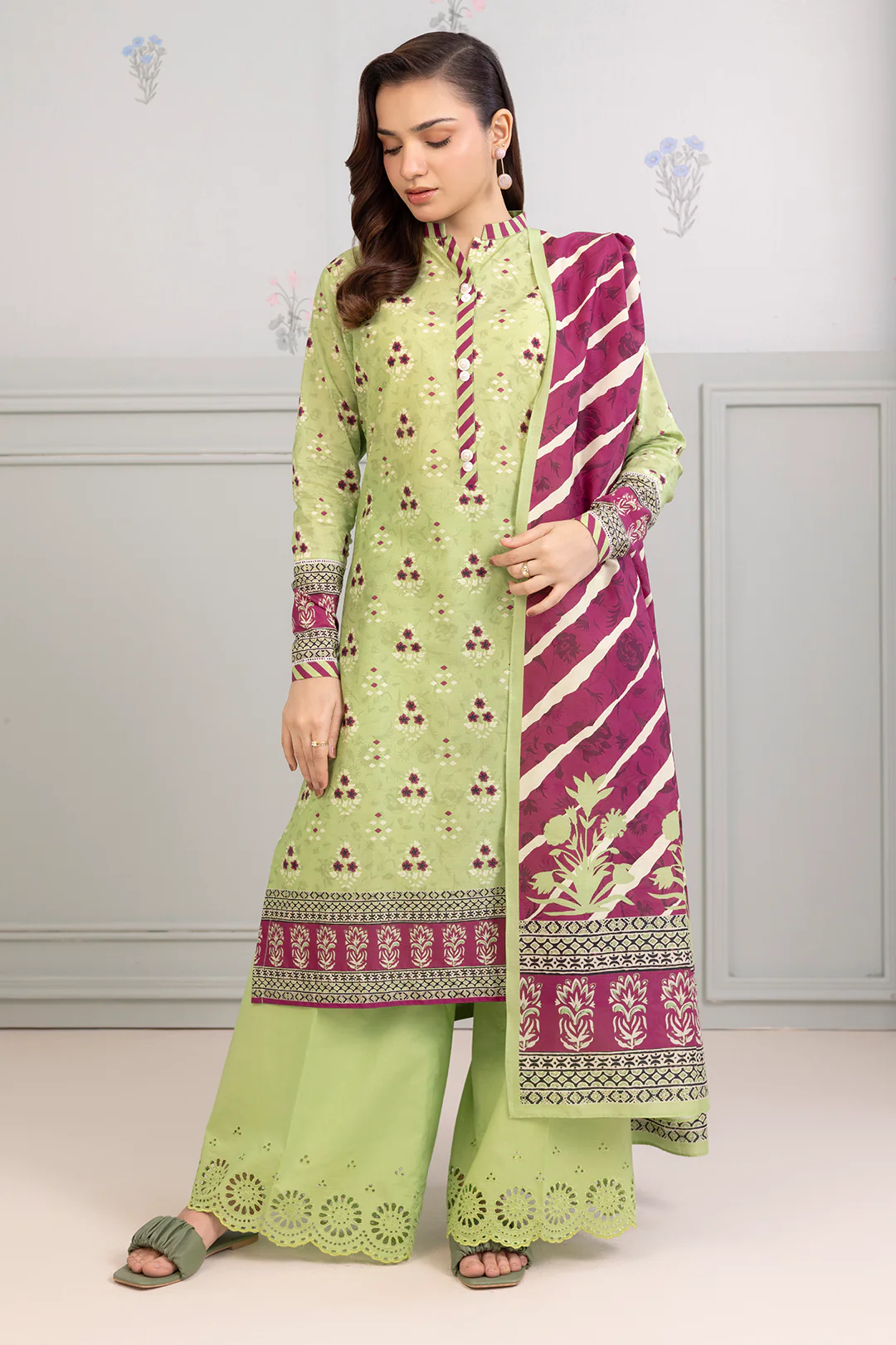 Embroidered Shirt Shalwar Dupatta - 0523 - Image 3