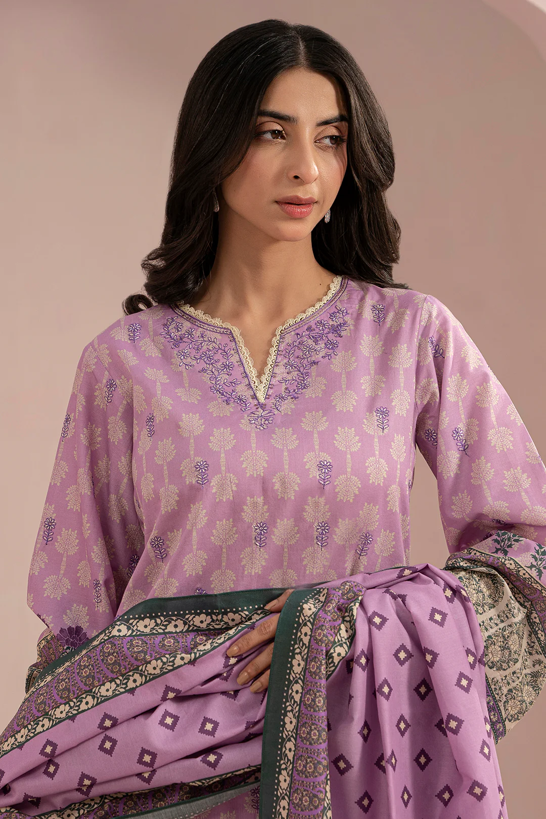 Embroidered Shirt Shalwar Dupatta - 0525 - Image 2