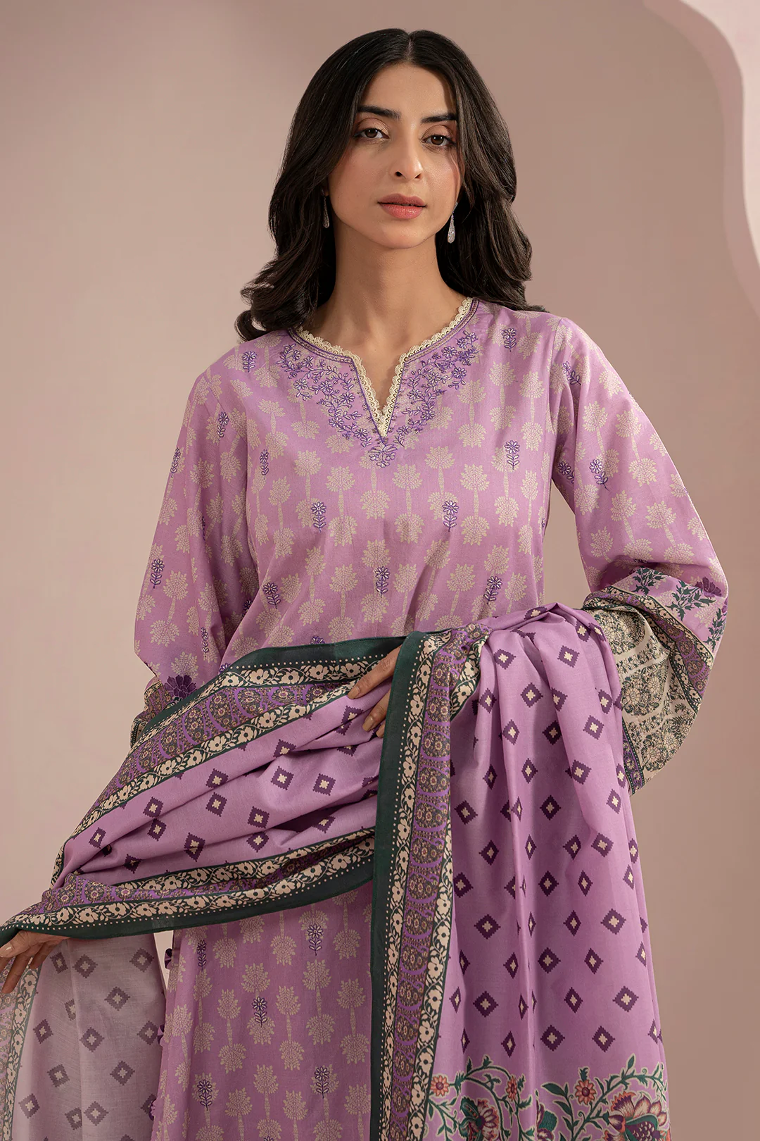 Embroidered Shirt Shalwar Dupatta - 0525 - Image 3