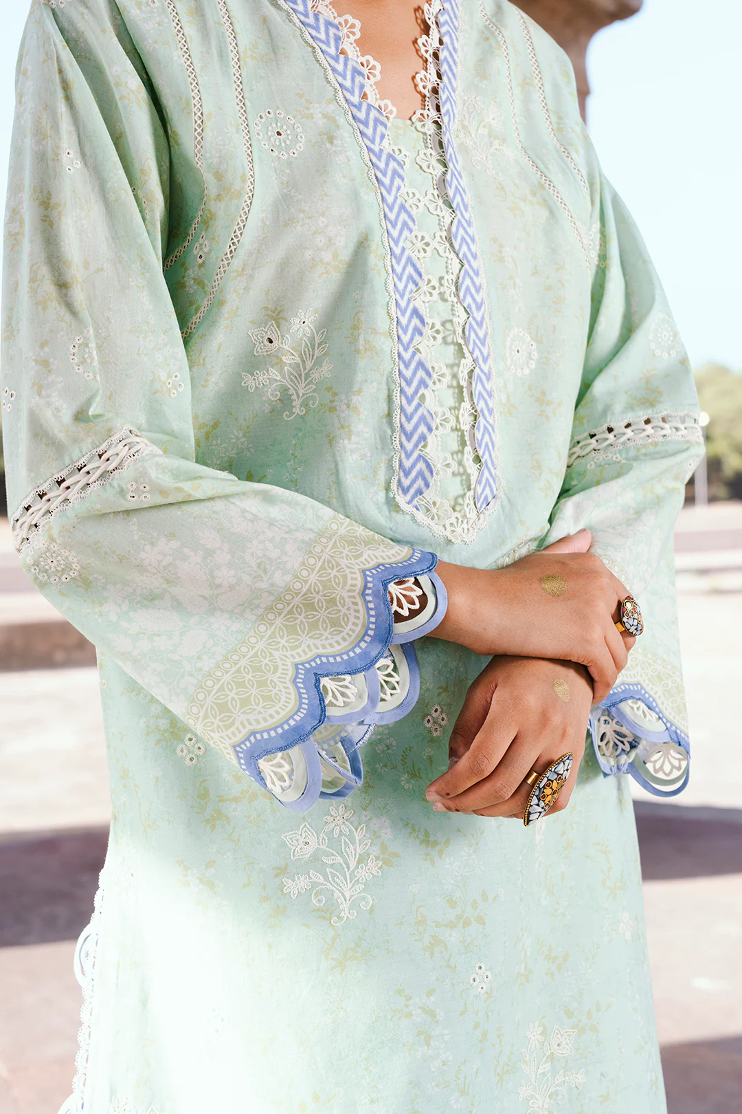 Embroidered Shirt Shalwar Dupatta - 0529 - Image 12