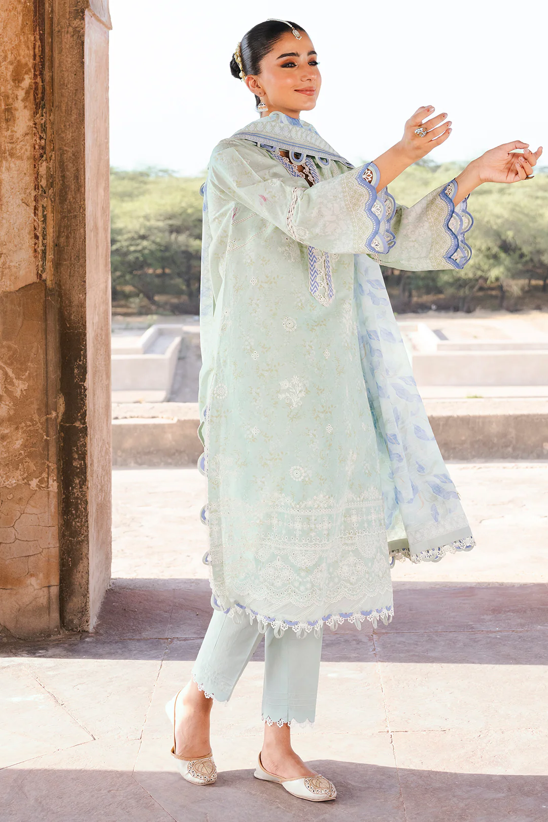 Embroidered Shirt Shalwar Dupatta - 0529 - Image 3