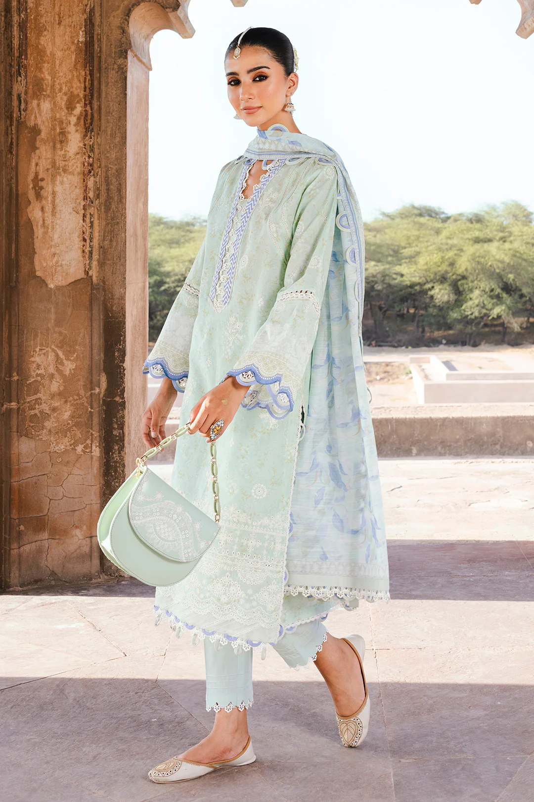 Embroidered Shirt Shalwar Dupatta - 0529 - Image 4