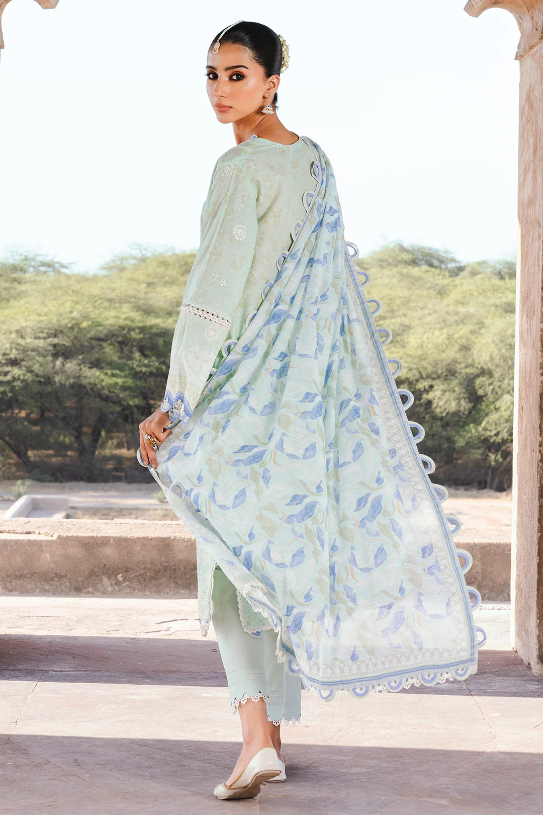 Embroidered Shirt Shalwar Dupatta - 0529 - Image 7