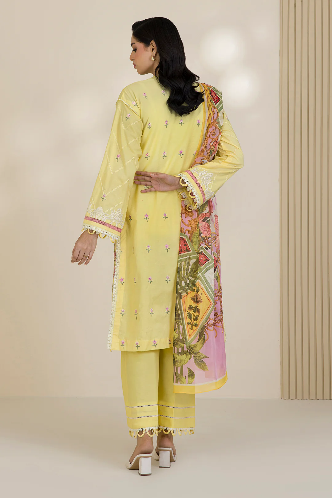 Embroidered Shirt Shalwar Dupatta - 0534 - Image 10