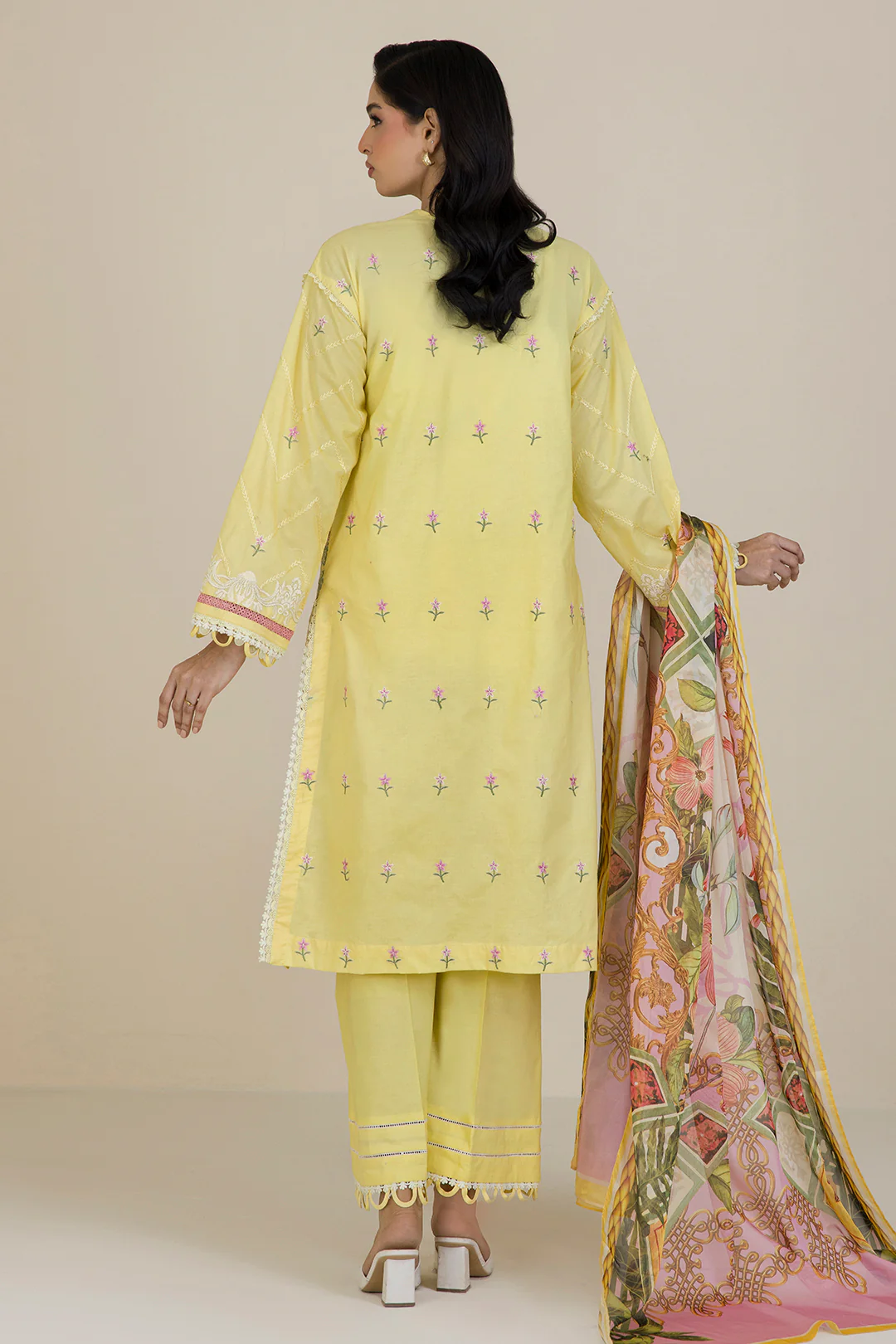 Embroidered Shirt Shalwar Dupatta - 0534 - Image 12