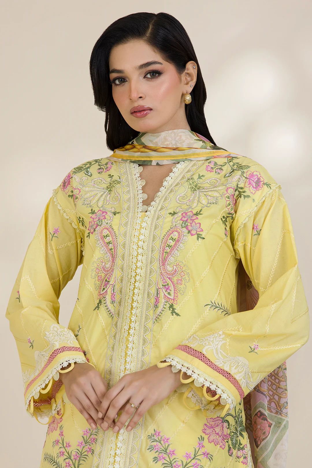 Embroidered Shirt Shalwar Dupatta - 0534 - Image 3