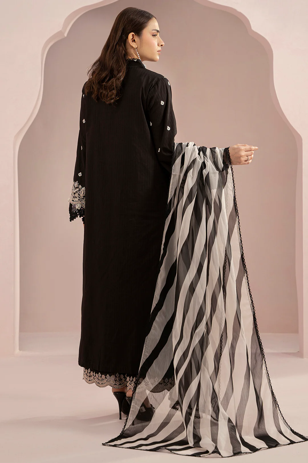 Embroidered Shirt Shalwar Dupatta - 0535 - Image 6