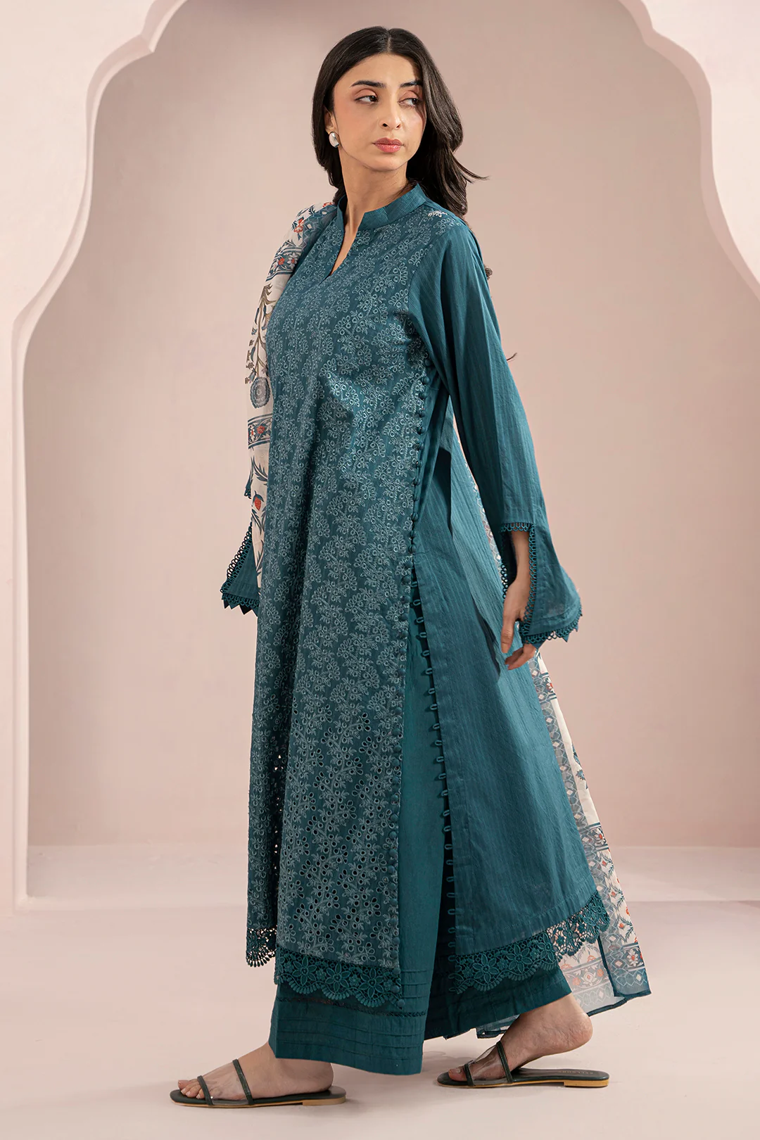Embroidered Shirt Shalwar Dupatta - 0537 - Image 4