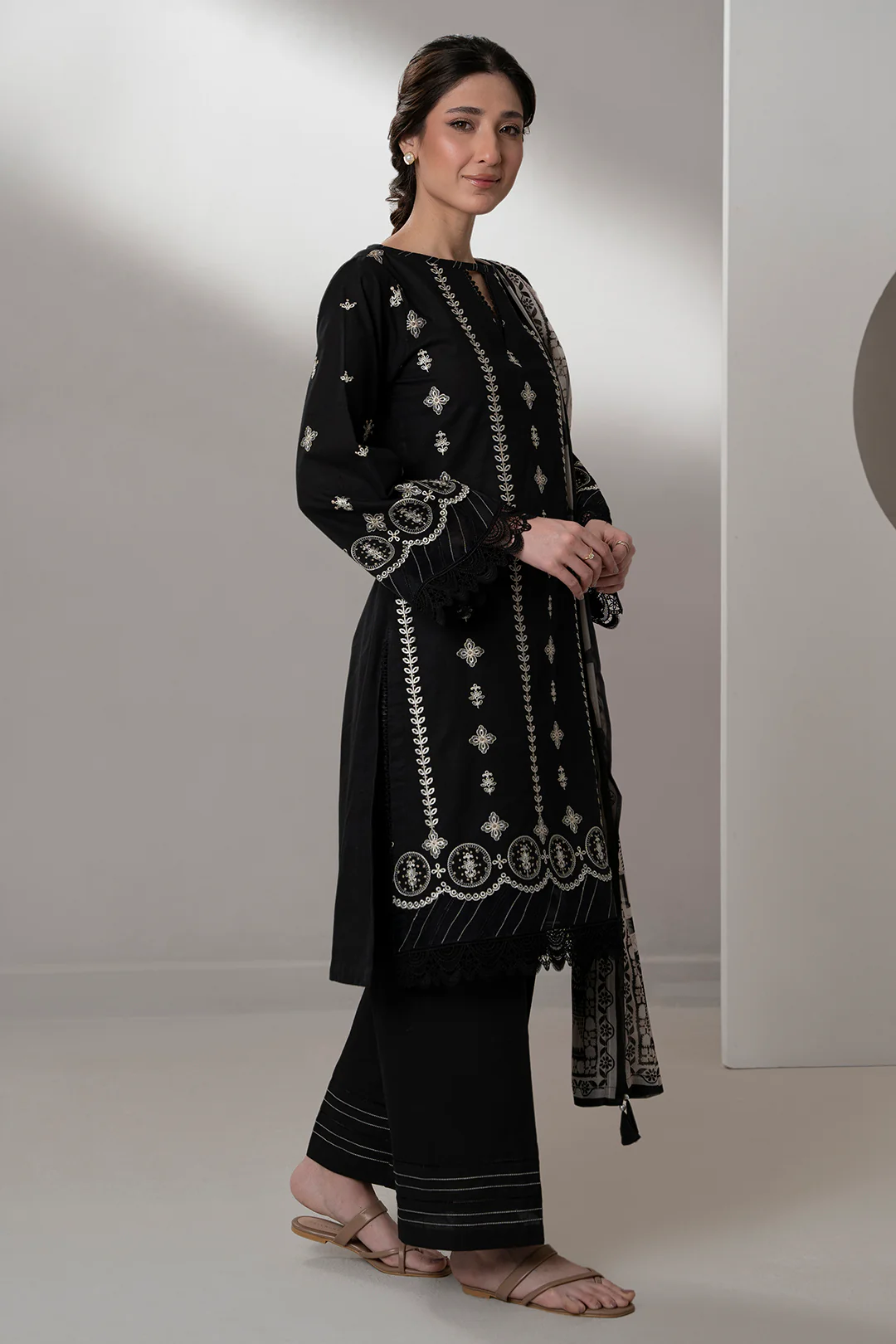 Embroidered Shirt Shalwar Dupatta - 0583 - Image 3