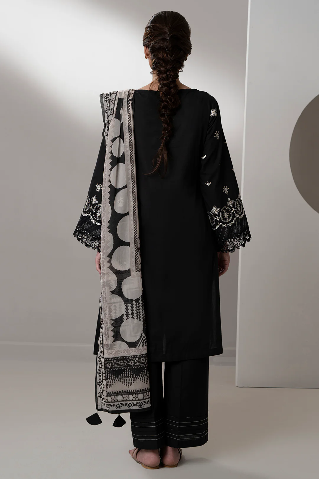 Embroidered Shirt Shalwar Dupatta - 0583 - Image 7