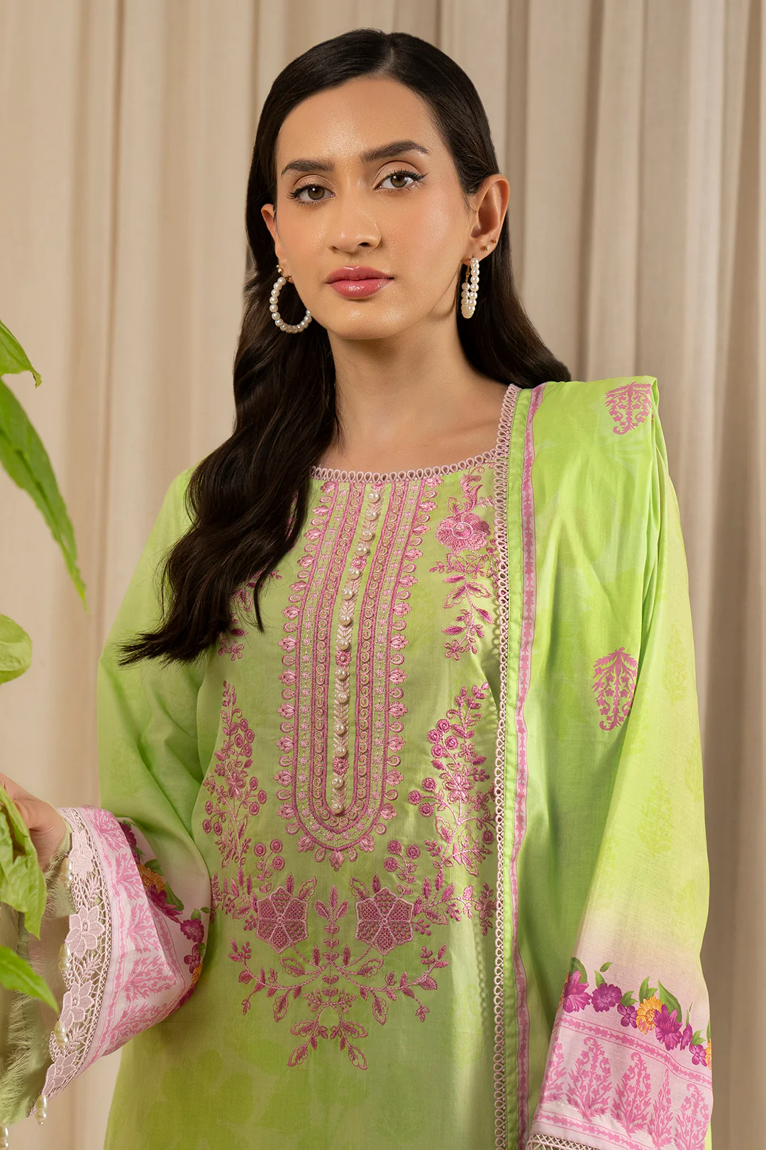 Embroidered Shirt Shalwar Dupatta - 0594 - Image 2
