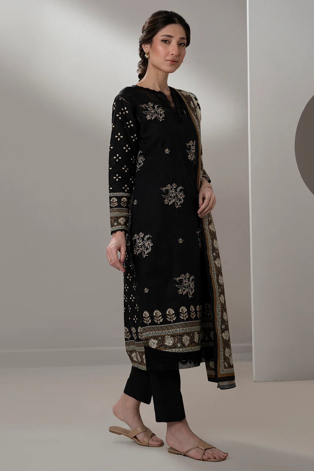 Embroidered Shirt Shalwar Dupatta - 0597 - Image 4