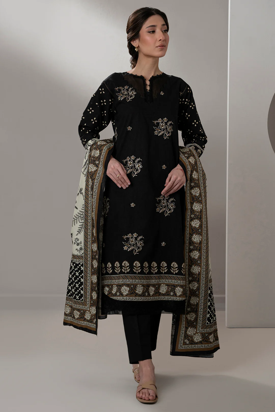 Embroidered Shirt Shalwar Dupatta - 0597 - Image 5
