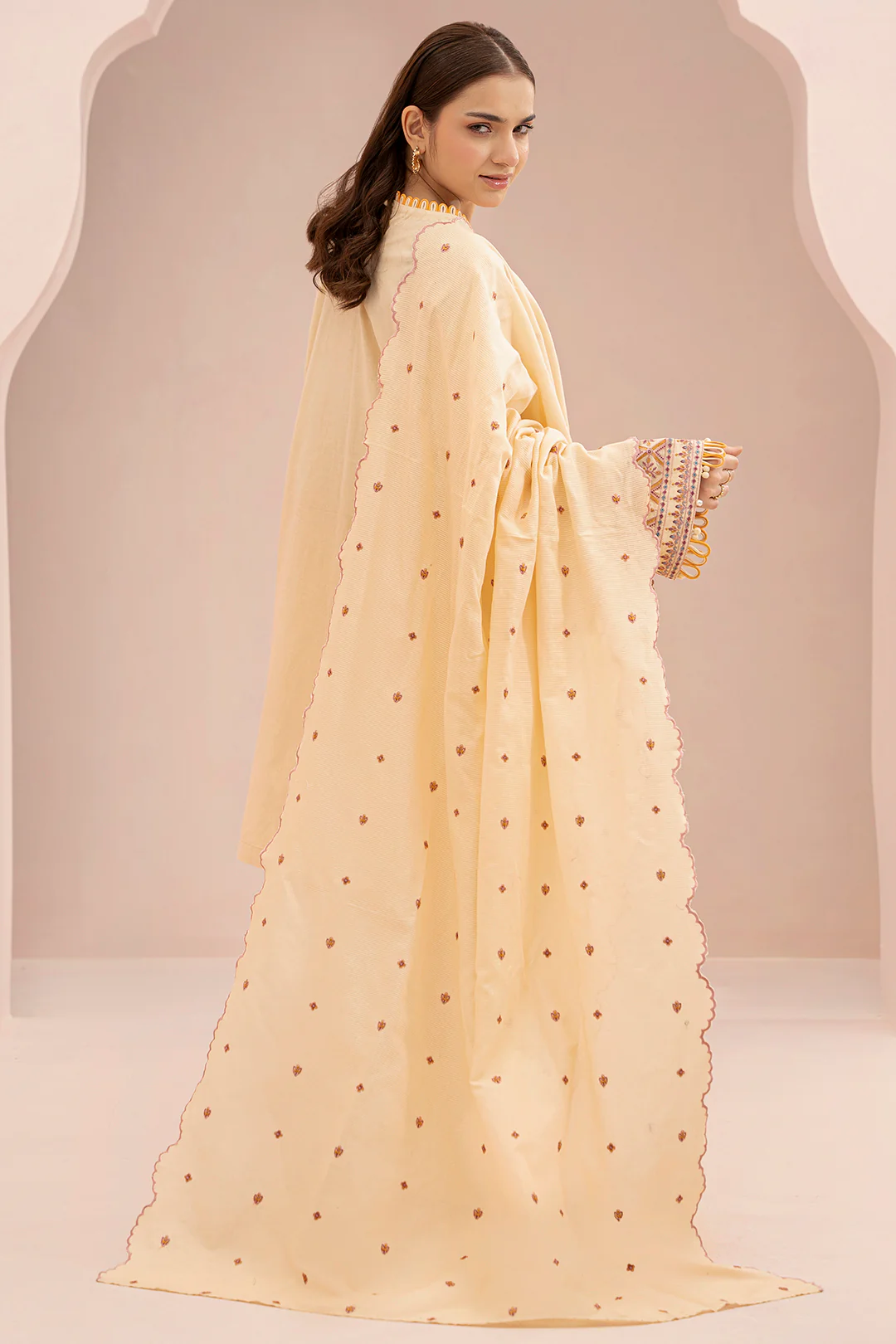 Embroidered Shirt Shalwar Dupatta - 0598 - Image 6