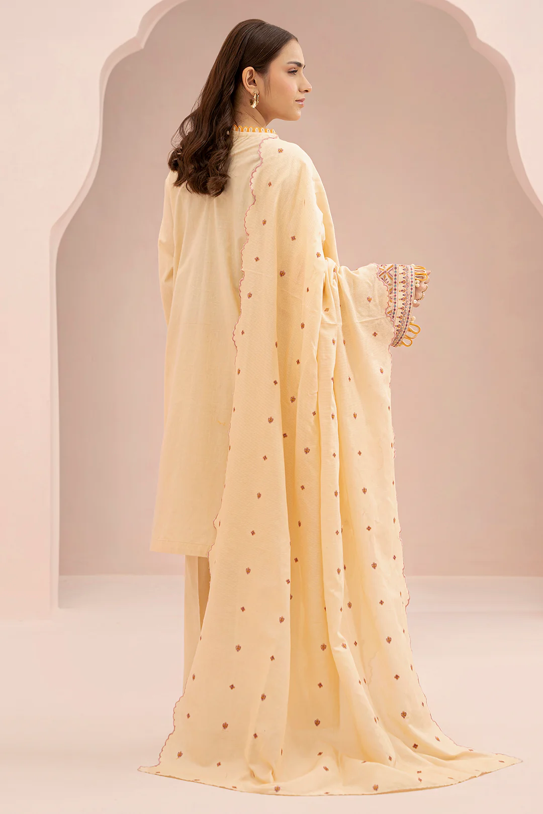 Embroidered Shirt Shalwar Dupatta - 0598 - Image 7