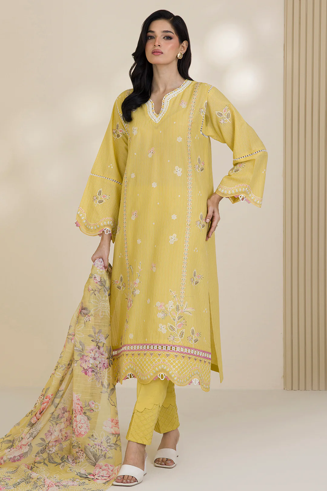 Embroidered Shirt Shalwar Dupatta - 0599