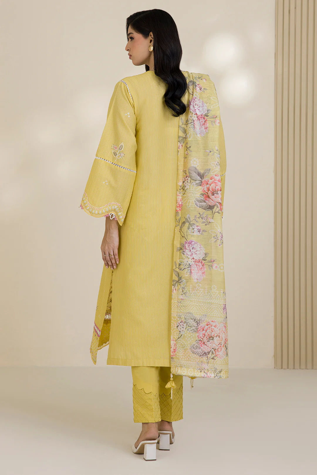Embroidered Shirt Shalwar Dupatta - 0599 - Image 7