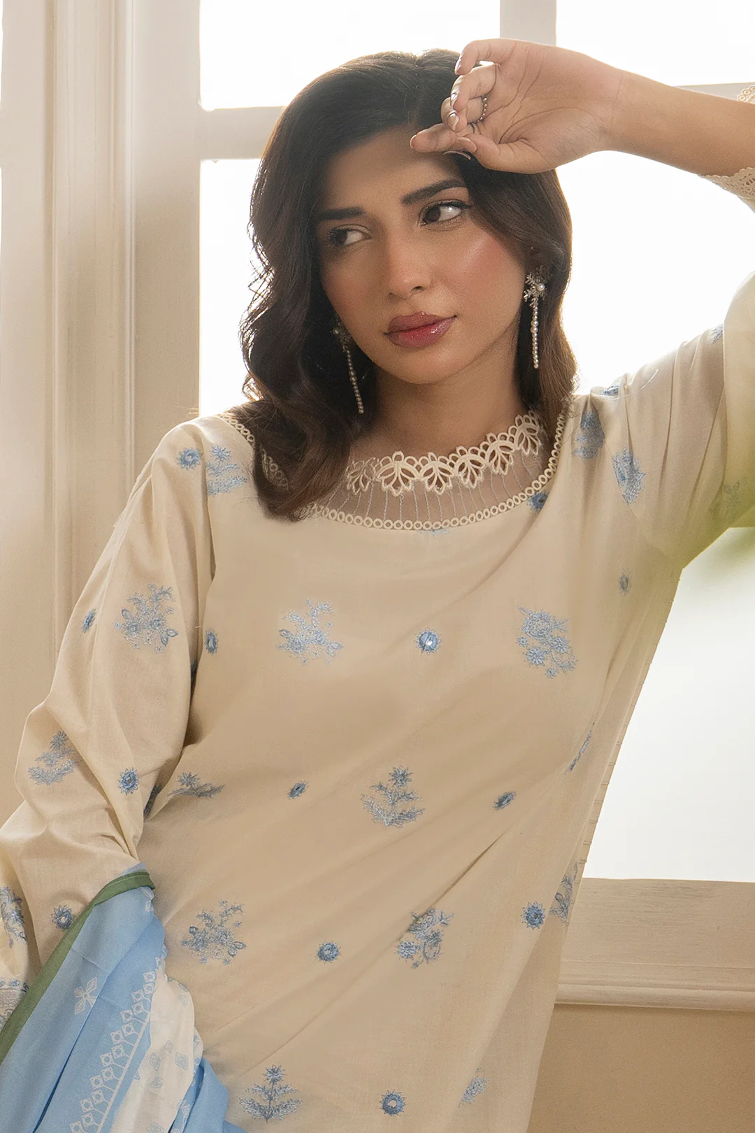 Embroidered Shirt Shalwar Dupatta - 0601 - Image 2