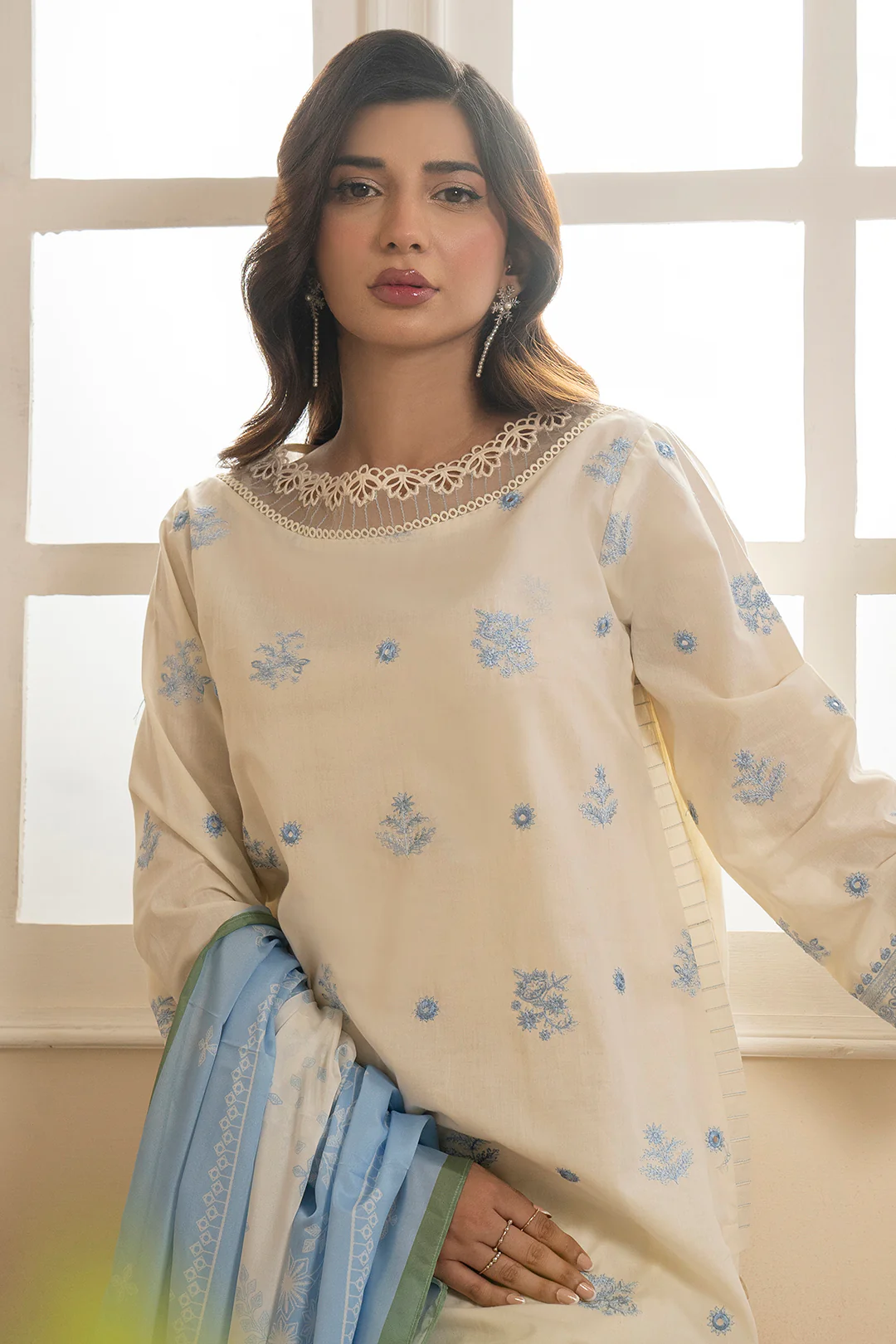 Embroidered Shirt Shalwar Dupatta - 0601 - Image 3