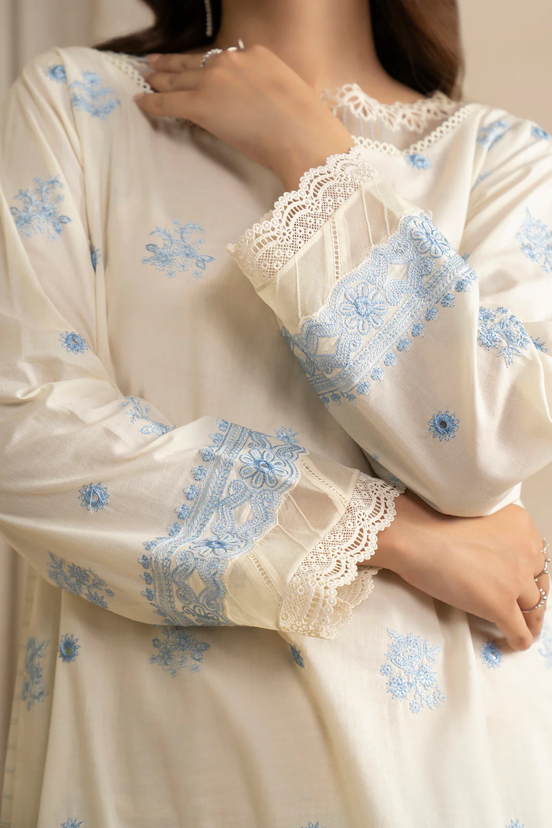 Embroidered Shirt Shalwar Dupatta - 0601 - Image 5