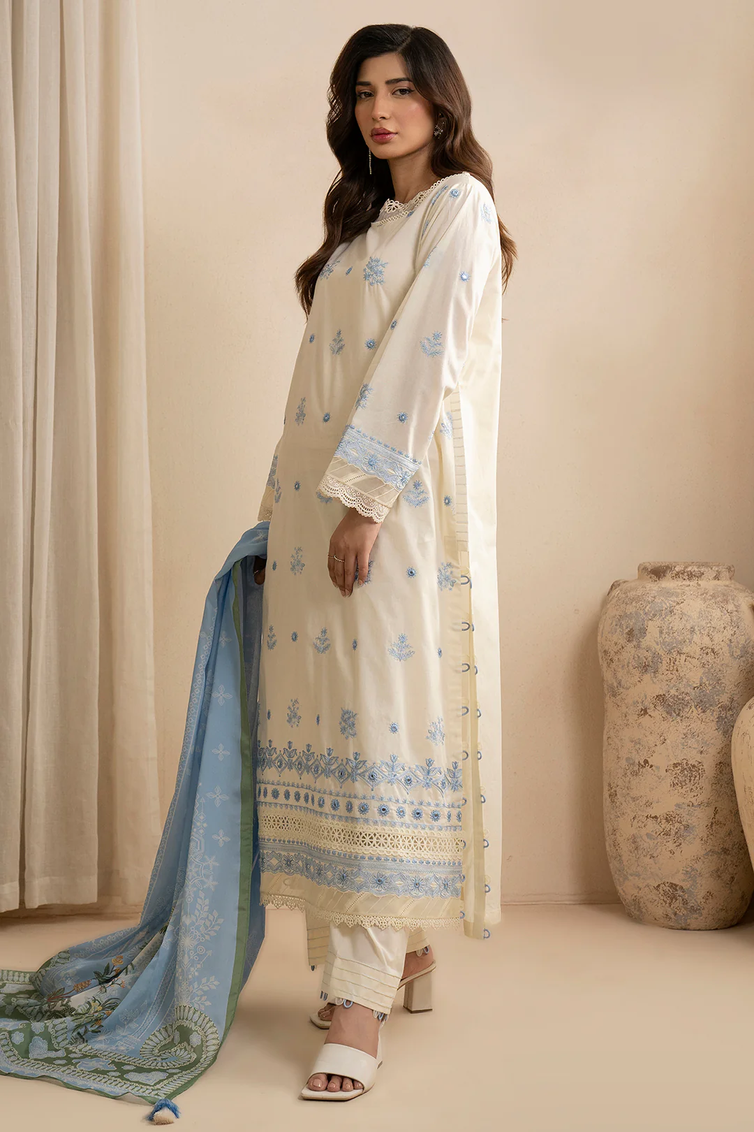 Embroidered Shirt Shalwar Dupatta - 0601 - Image 7