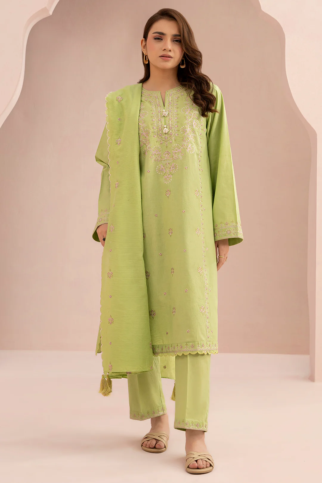 Embroidered Shirt Shalwar Dupatta - 0602 - Image 8
