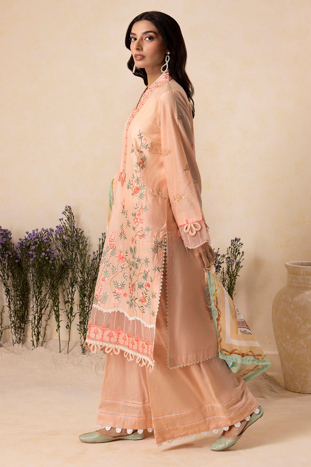 Embroidered Shirt Shalwar Dupatta - 0606 - Image 10