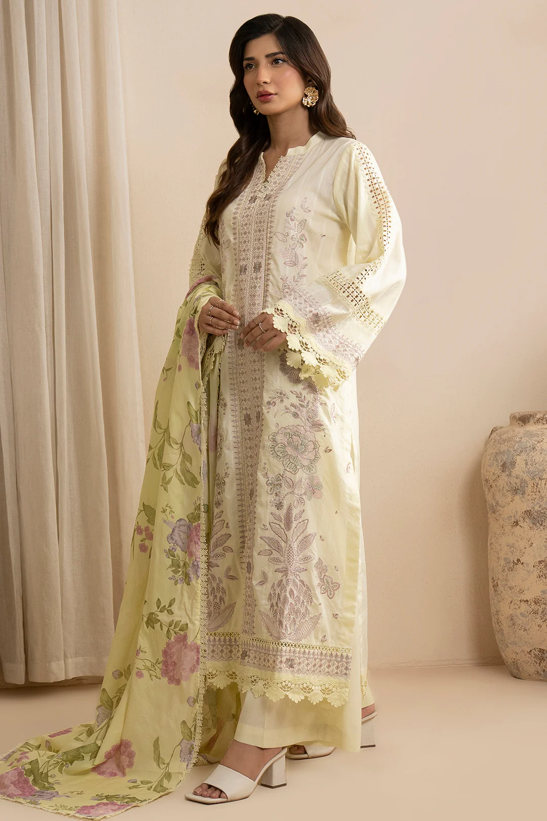 Embroidered Shirt Shalwar Dupatta - 0607 - Image 6