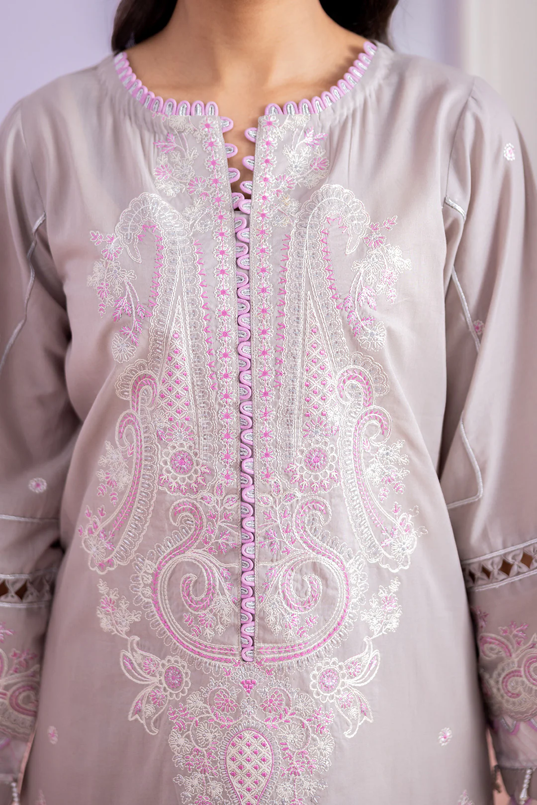 Embroidered Shirt Shalwar Dupatta - 0608 - Image 5