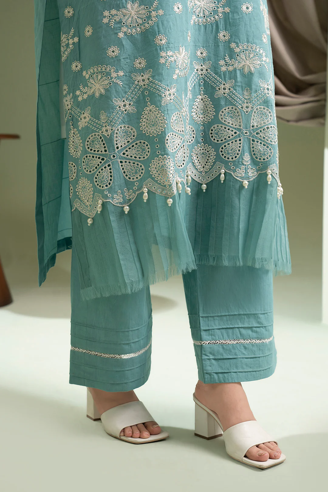 Embroidered Shirt Shalwar Dupatta - 0609 - Image 5