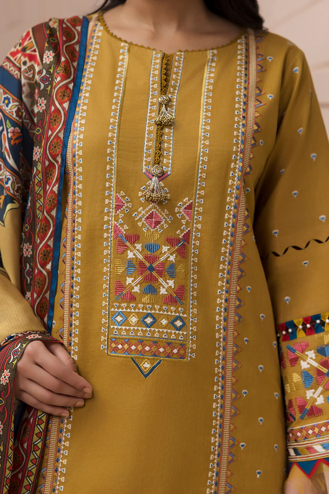 Embroidered Shirt Shalwar Dupatta - 0616 - Image 6