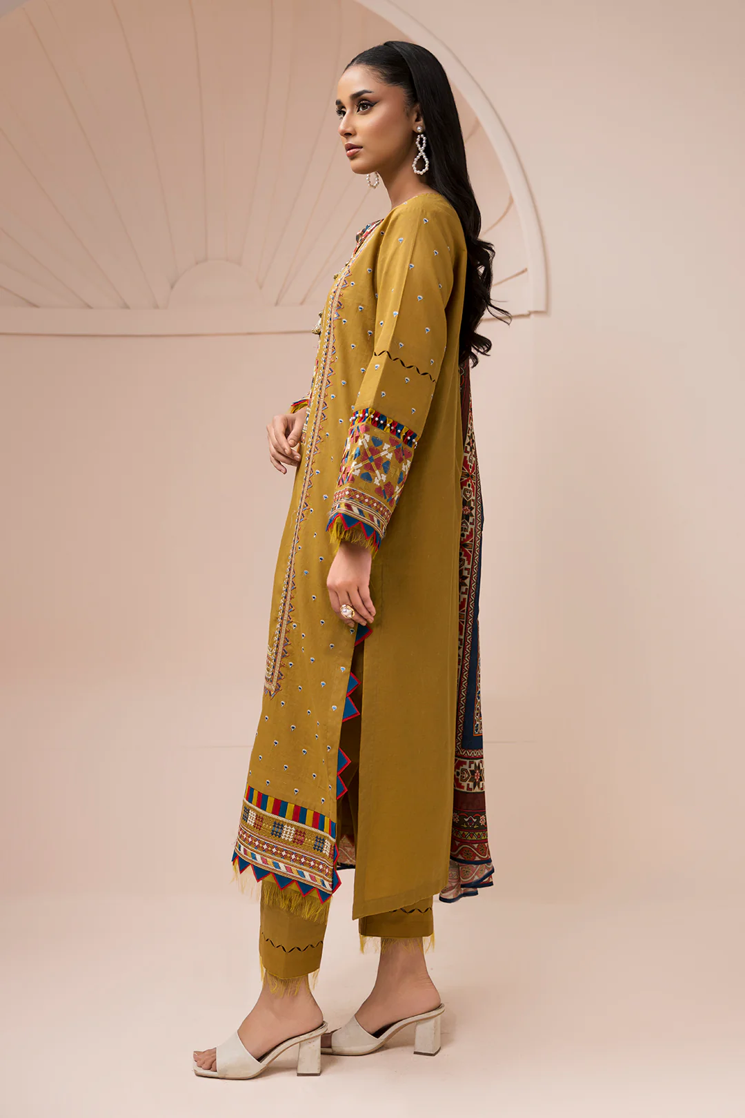 Embroidered Shirt Shalwar Dupatta - 0616 - Image 8