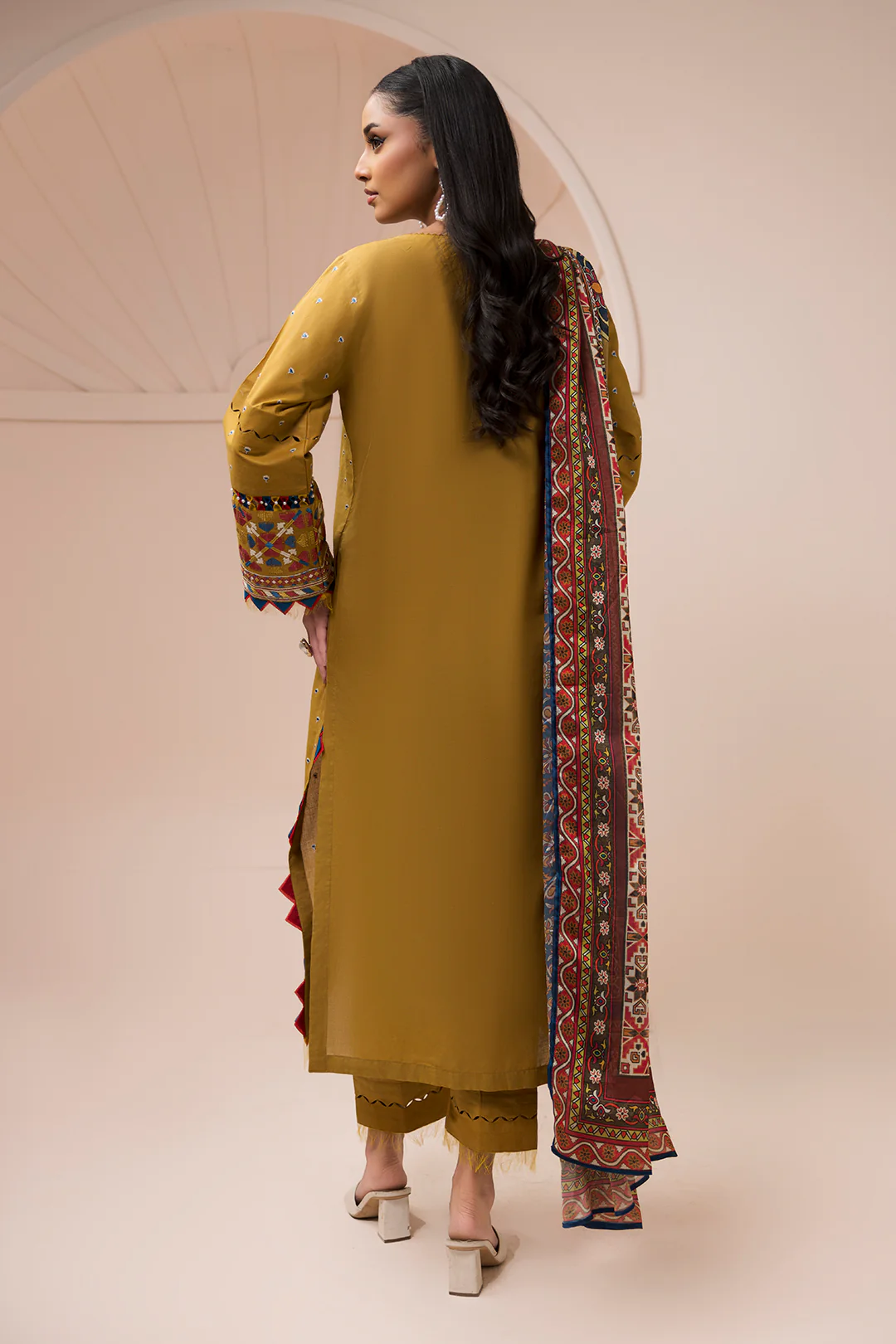 Embroidered Shirt Shalwar Dupatta - 0616 - Image 9