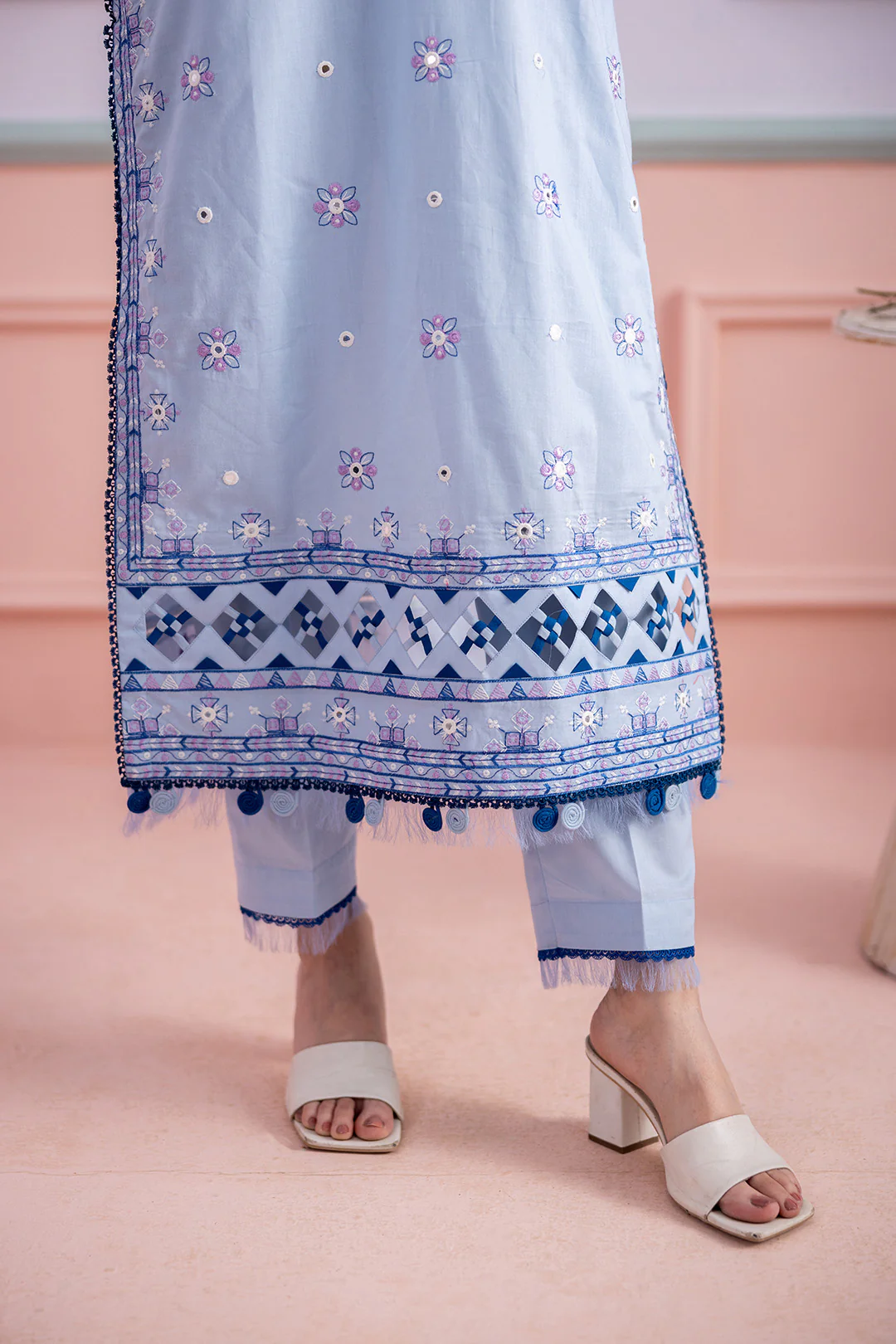 Embroidered Shirt Shalwar Dupatta - 0618 - Image 10