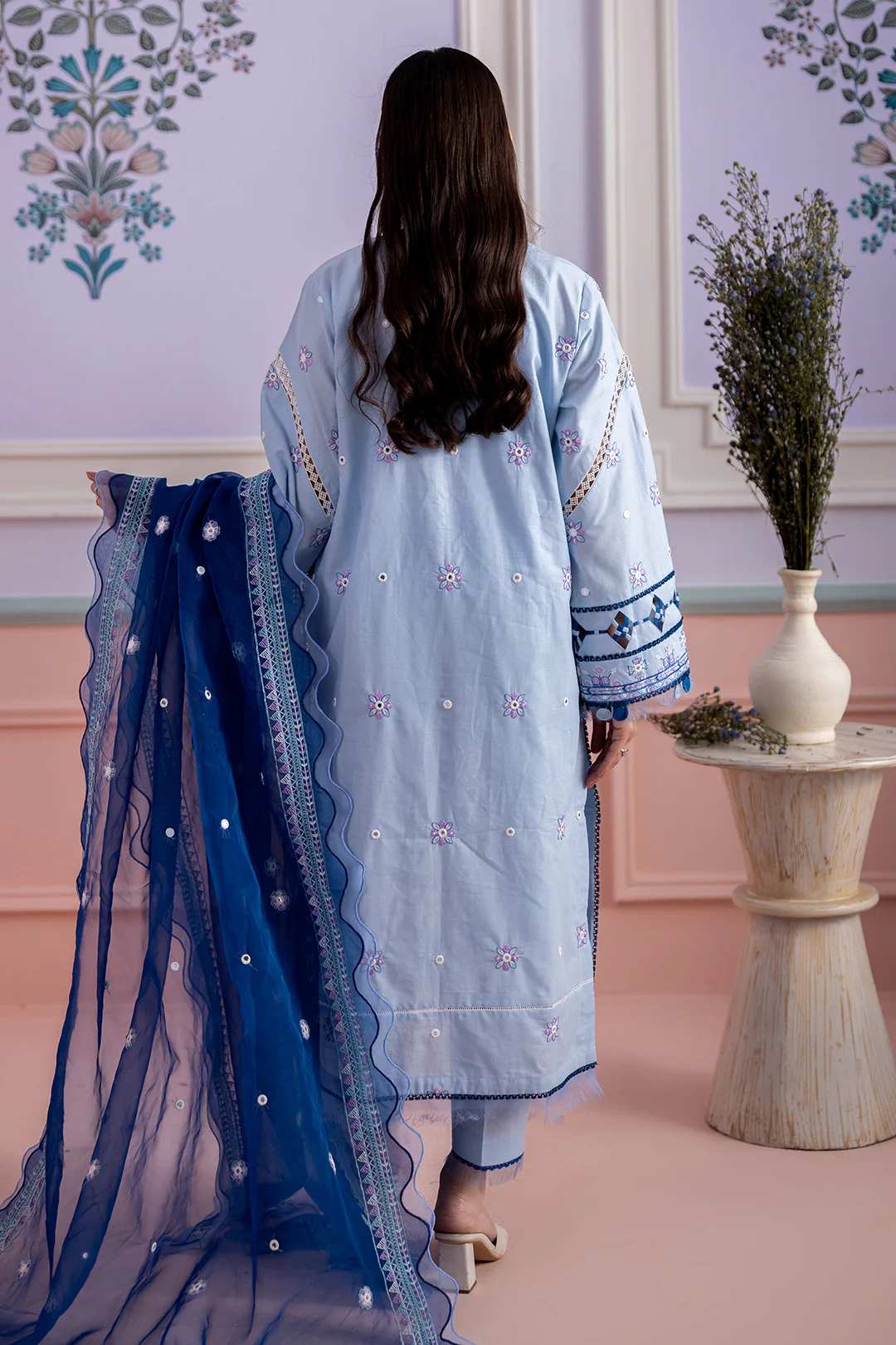 Embroidered Shirt Shalwar Dupatta - 0618 - Image 11