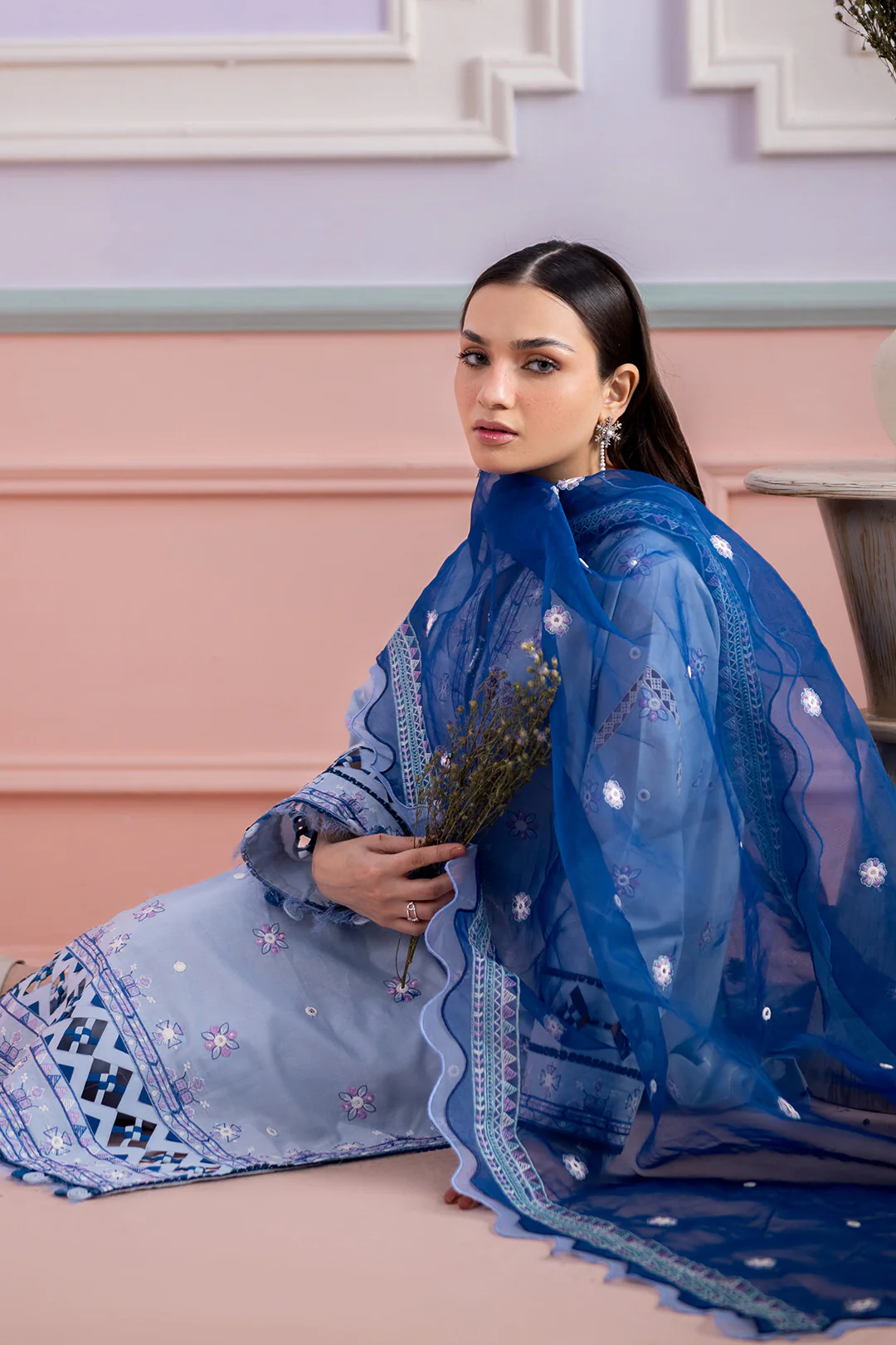 Embroidered Shirt Shalwar Dupatta - 0618 - Image 6