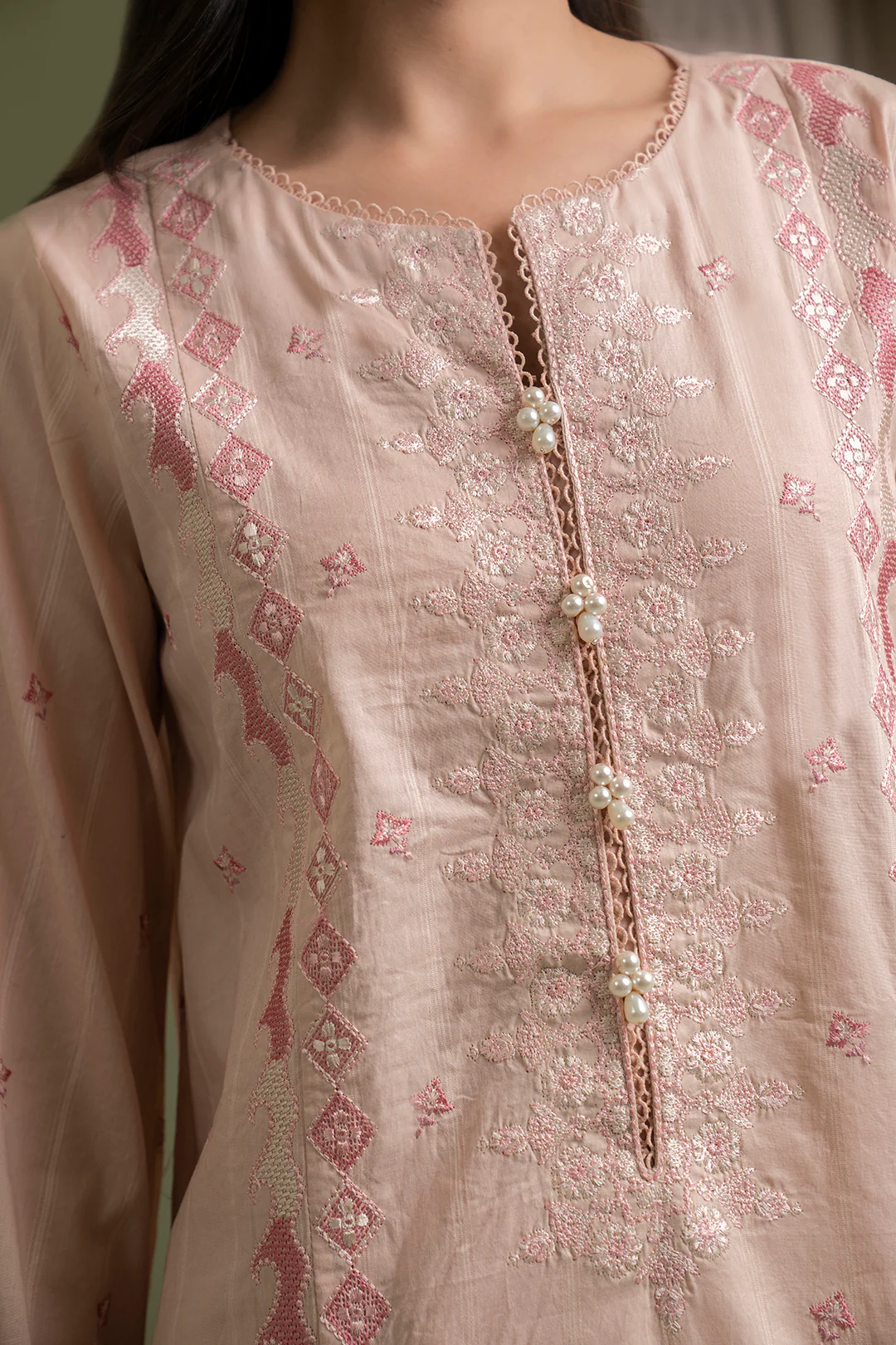 Embroidered Shirt Shalwar Dupatta - 0619 - Image 5