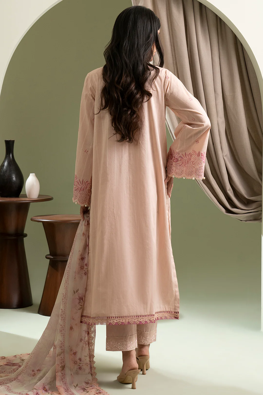 Embroidered Shirt Shalwar Dupatta - 0619 - Image 8