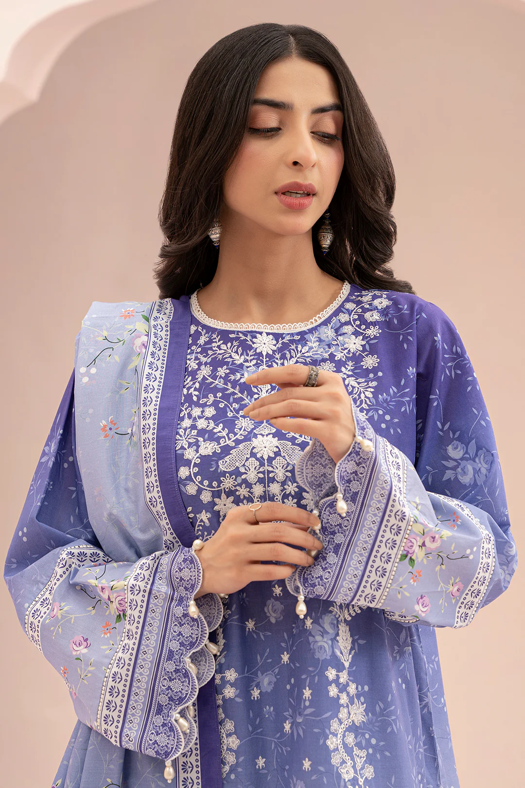 Embroidered Shirt Shalwar Dupatta - 0676 - Image 2