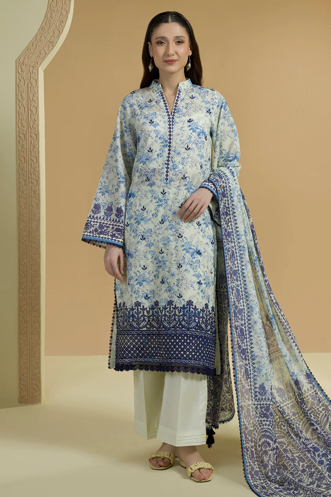 Embroidered Shirt Shalwar Dupatta - 0677